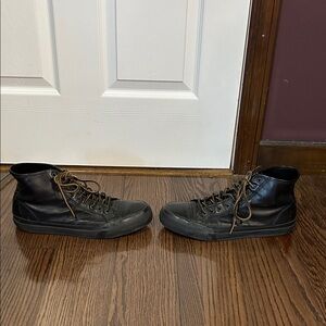 Frye Black Leather High-Top Sneakers high top shoes sz 11
